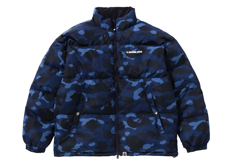 BAPE Color Camo Reversible Down Jacket Blauw