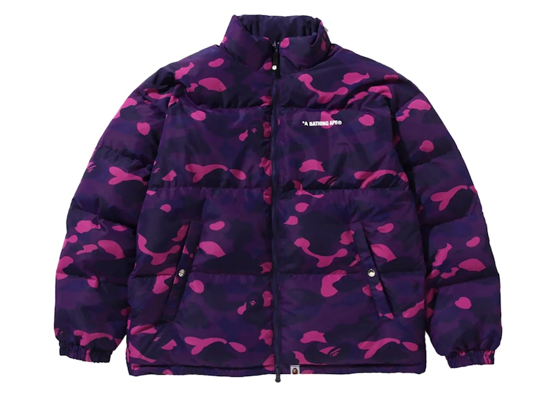 BAPE Color Camo Reversible Down Jacket Paars