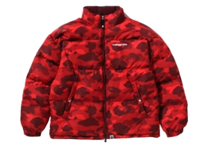 BAPE Color Camo Reversible Down Jacket Rood