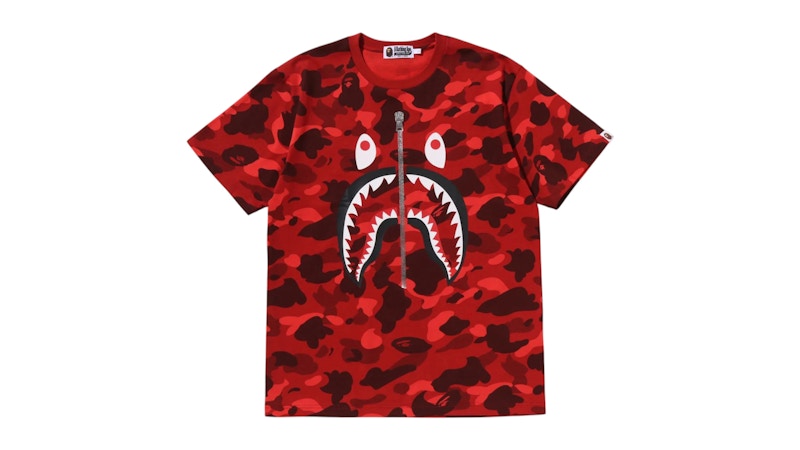 BAPE Color Camo Shark Tee Rood