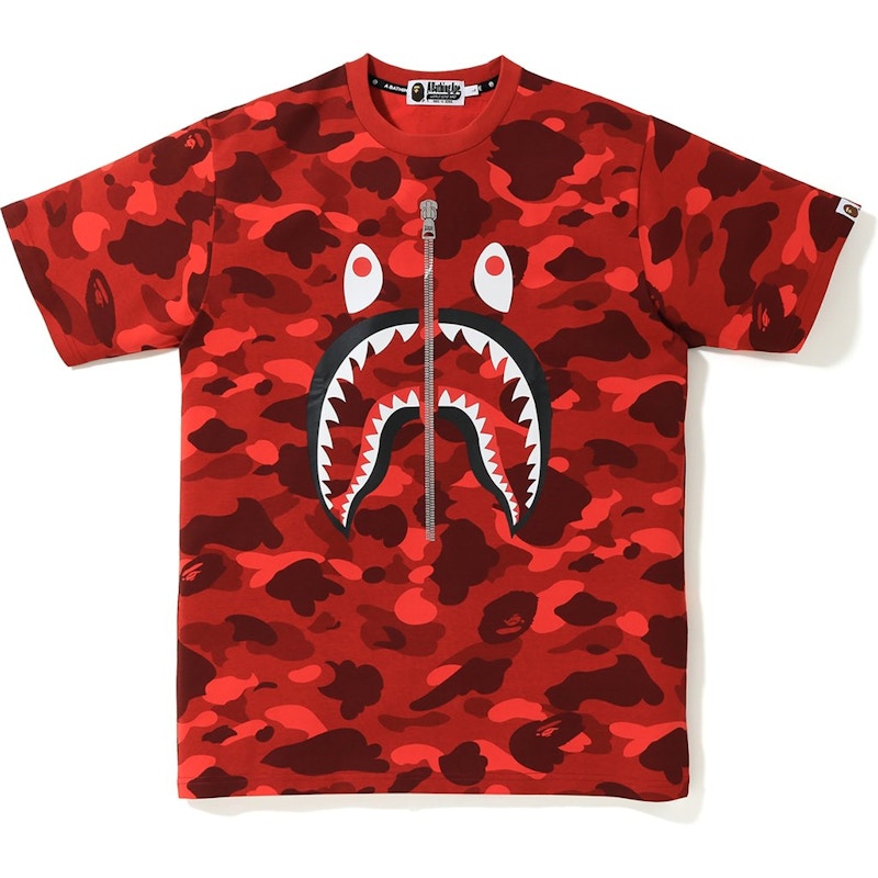 BAPE Color Camo Shark Tee Rood