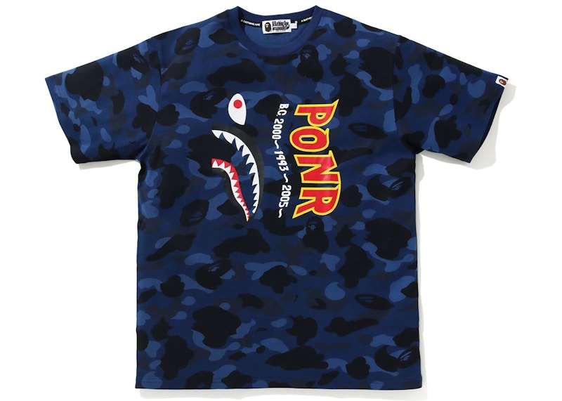 BAPE Color Camo Shark Wide Tee Blauw