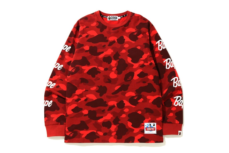 BAPE Color Camo Sleeve Logo /S Tee Rood