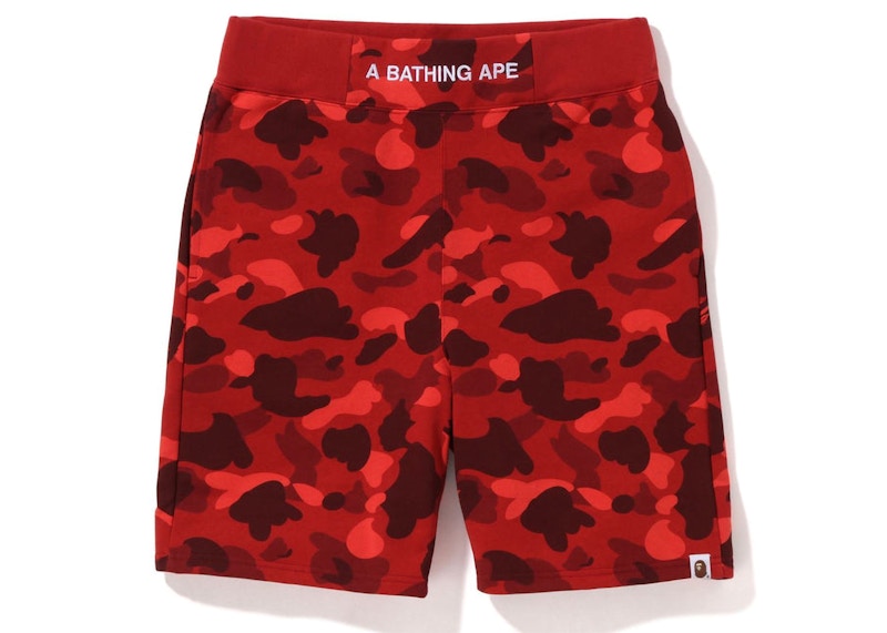 BAPE Color Camo Sweat Shorts Rood