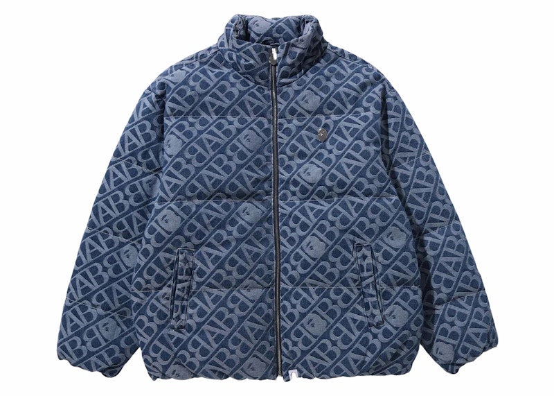BAPE Monogram Puffer Down Jacket Blauw