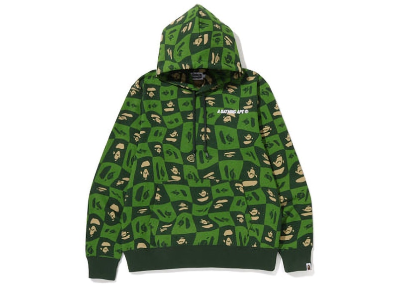 BAPE Distortion Pullover Hoodie Groen