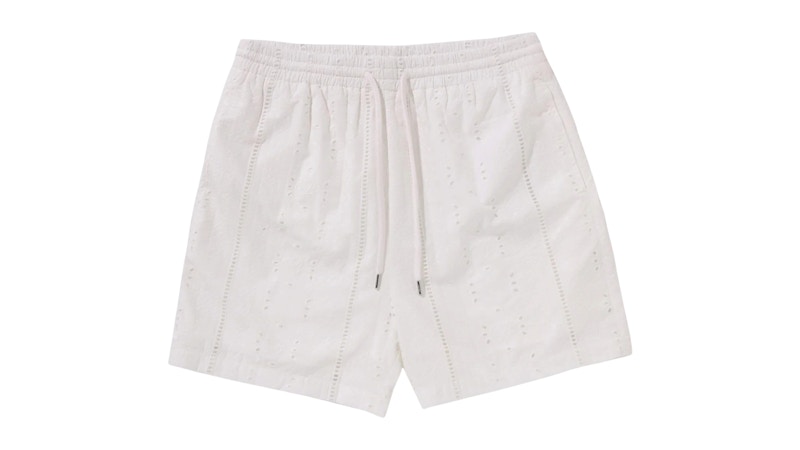 BAPE Embroidery Relaxed Fit Shorts Ivory Wit