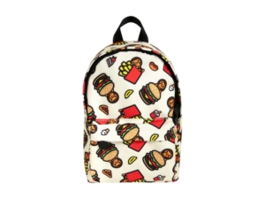 BAPE Fast Food All Print Pattern Mini Backpack Ivory Wit