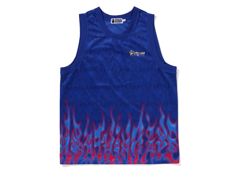 BAPE Flame Mesh Vest Blauw