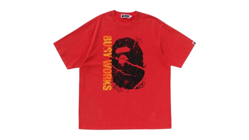 BAPE Garment Dye Relaxed Fit Tee Rood