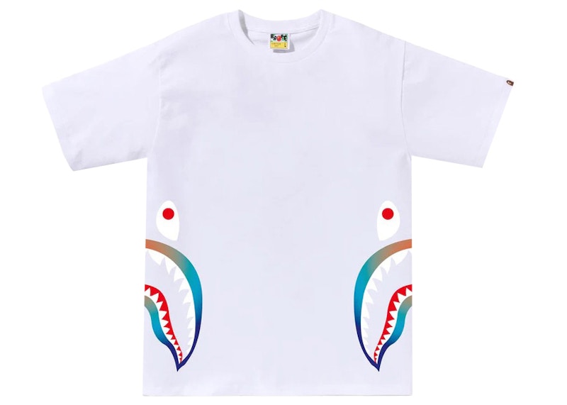 BAPE Gradation Side Shark Tee Wit