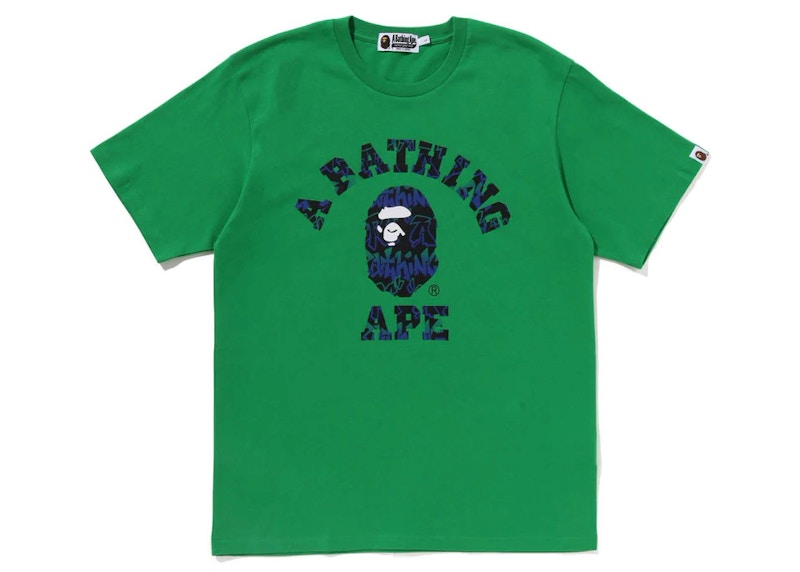 BAPE Graffiti Pattern College Tee Groen