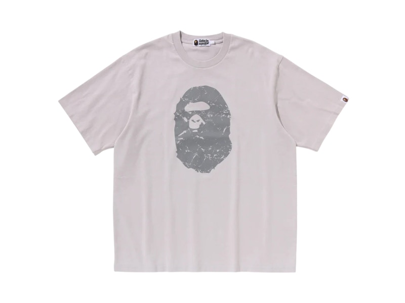 BAPE Heavy Washed Ape Head Relaxed Fit Tee Grijs
