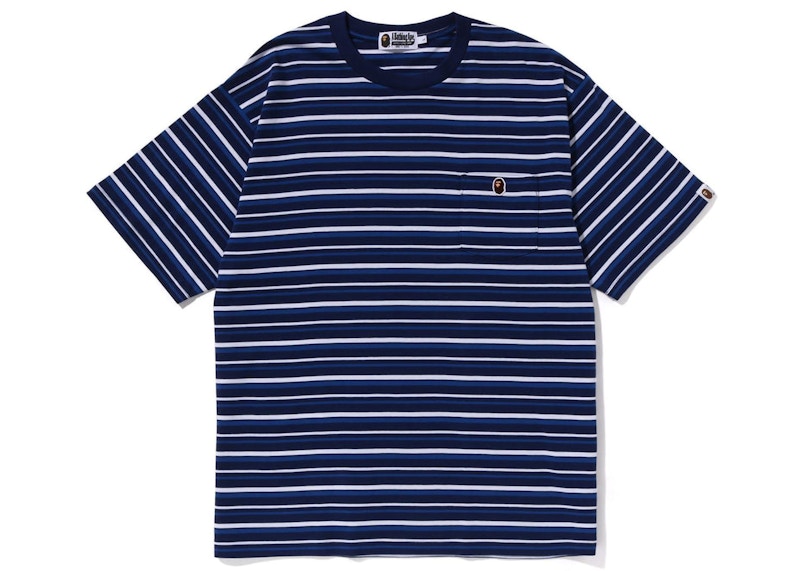 BAPE Hoop One Point Relaxed Fit Tee Blauw