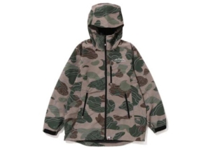 BAPE Layered Line Camo Shell Jacket Beige