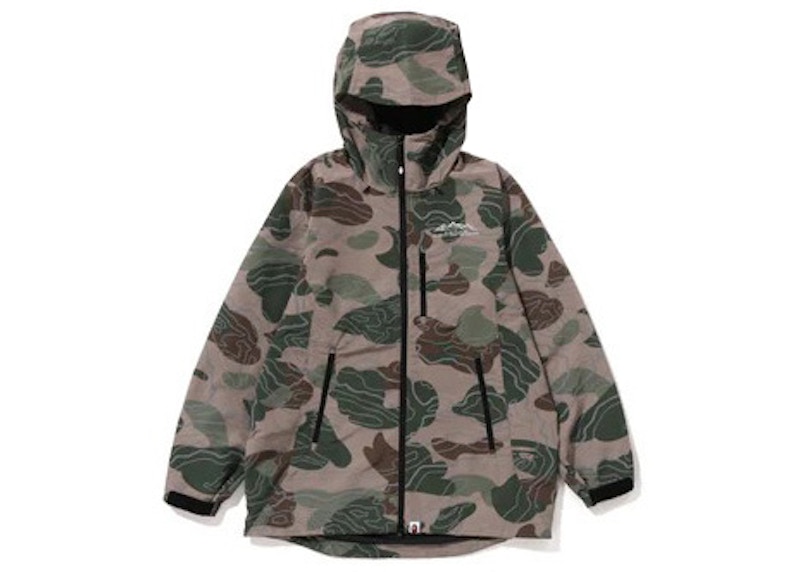 BAPE Layered Line Camo Shell Jacket Beige