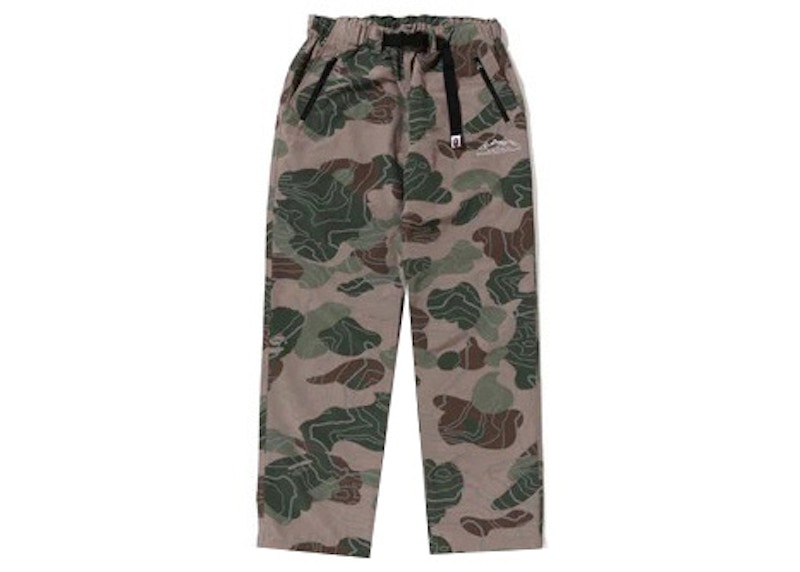 BAPE Layered Line Camo Track Pants Beige