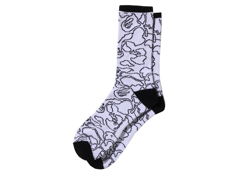 BAPE Line Camo Socks Wit