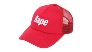 BAPE Logo Mesh Cap Rood