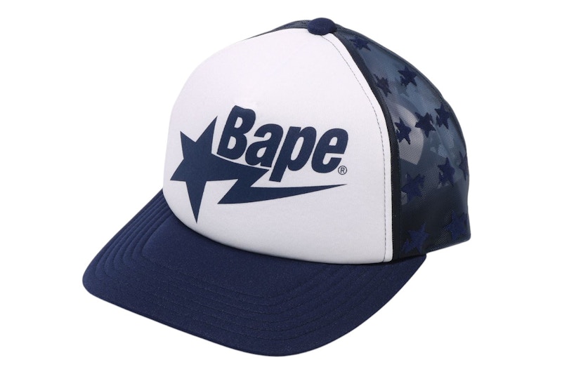 BAPE Logo Mesh Cap Blauw