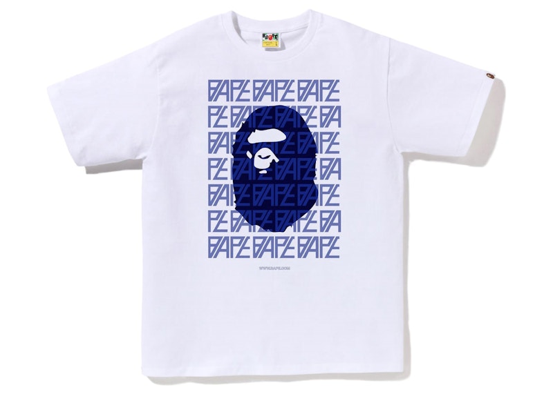 BAPE Logo Monogram Tee Marineblauw