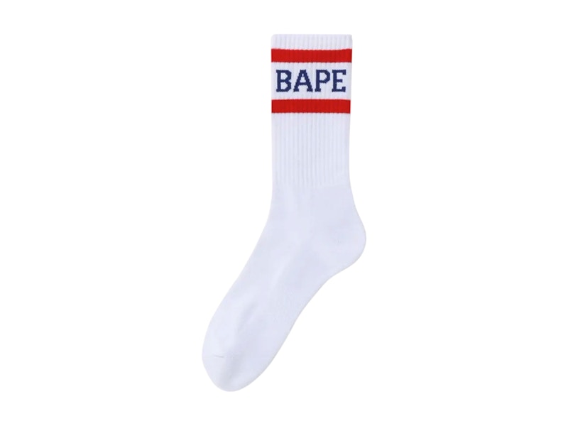 BAPE Logo Socks Rood
