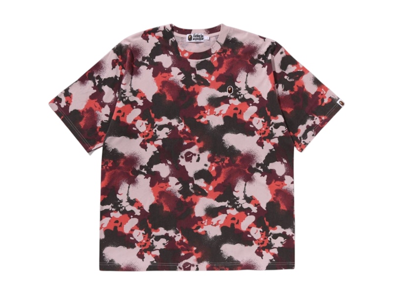 BAPE Map Camo Ape Head One Point Relaxed Fit Tee Rood