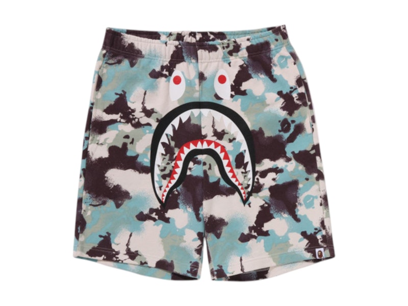 BAPE Map Camo Regular Fit Shark Sweat Shorts Multicolor