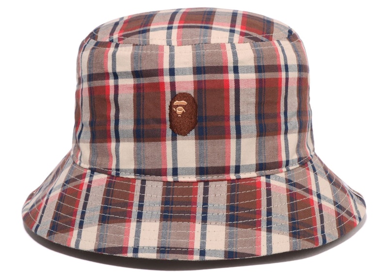BAPE Mini Bape Check Bucket Hat Rood
