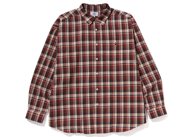 BAPE Mini Bape Check Loose Fit Shirt Rood