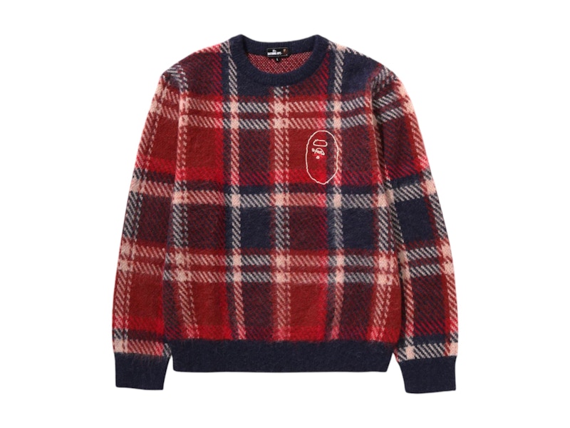 BAPE Mr Bathing Ape Check Sweater Rood