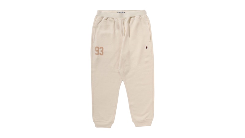 BAPE Mr.Bathing Ape Logo Sweat Pants Ivory Wit
