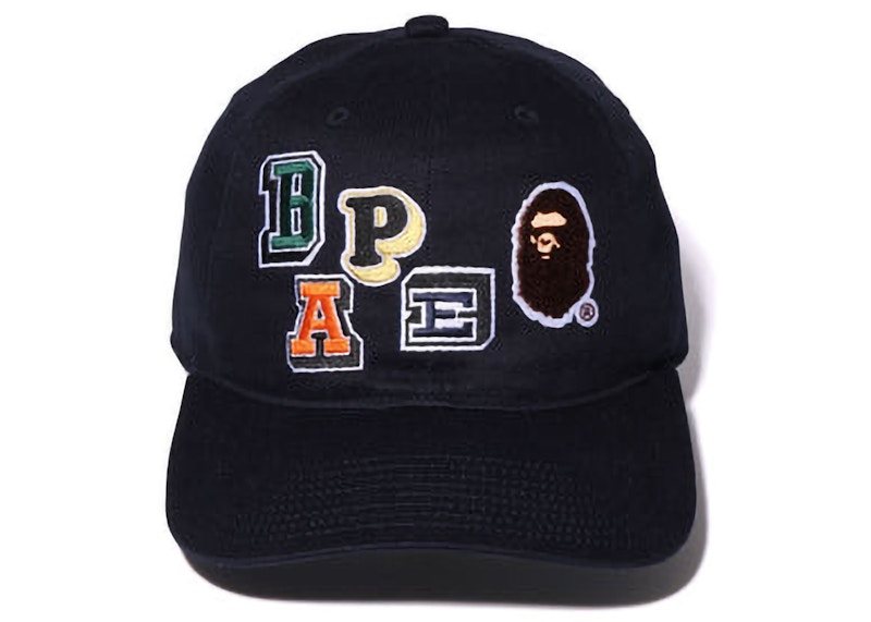 BAPE Multi Fonts Patch Panel Cap Blauw