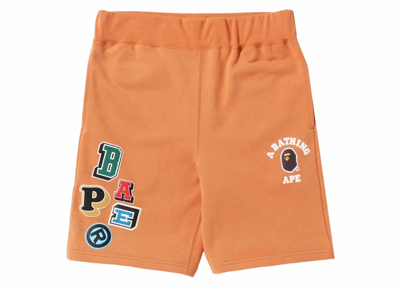 BAPE Multi Fonts Sweat Shorts Oranje