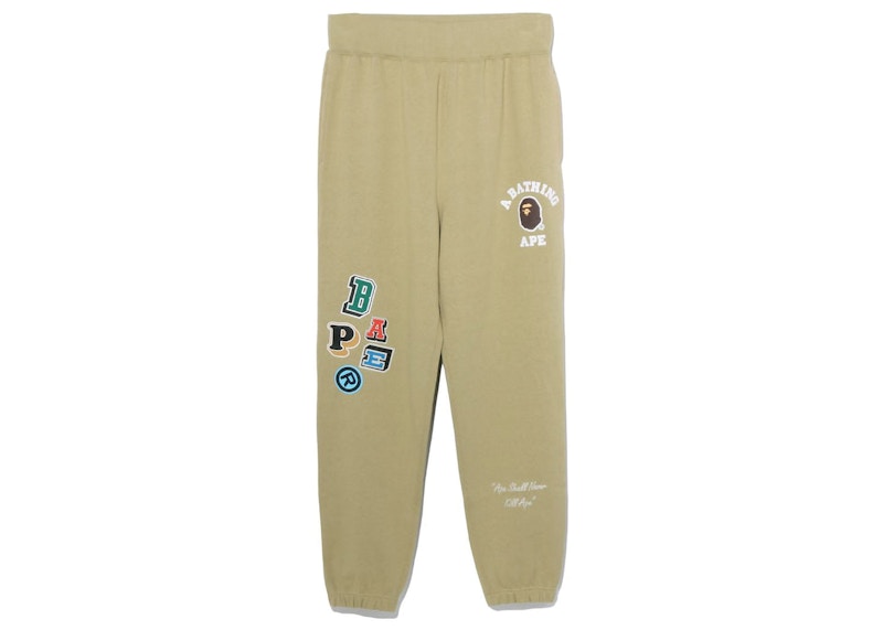 BAPE Multi Fonts Sweatpants Beige