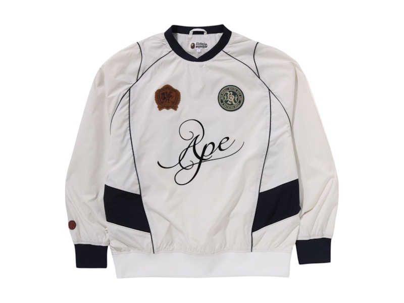 BAPE Multi Logo Relaxed Fit Pullover Wit