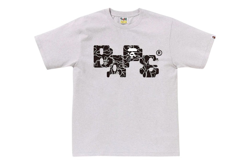 BAPE Neon Camo 8Bit Logo Tee Grijs