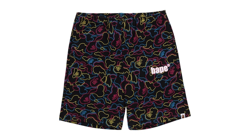 BAPE Neon Camo Regular Fit Sweat Shorts Multi Multicolor