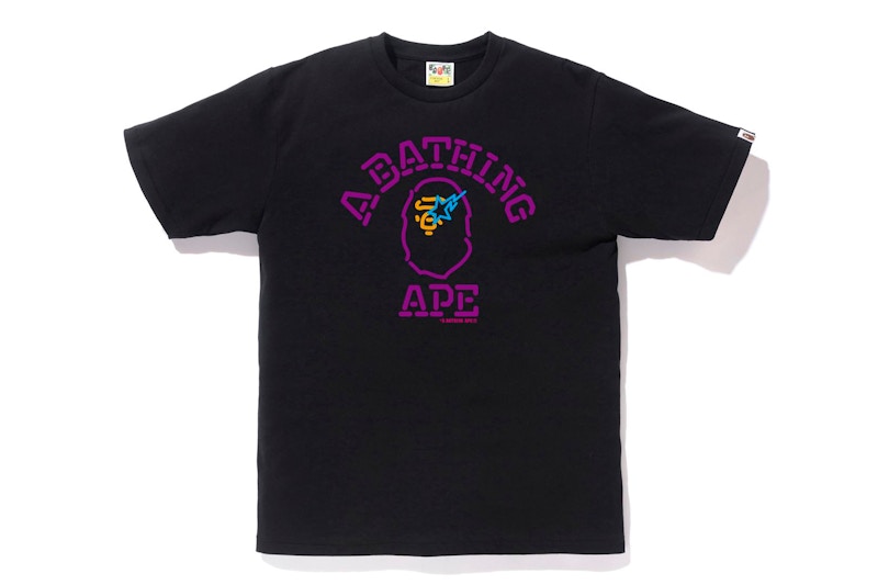 BAPE Neon Sign College Tee Zwart