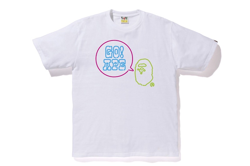 BAPE Neon Sign Go Ape Tee Wit