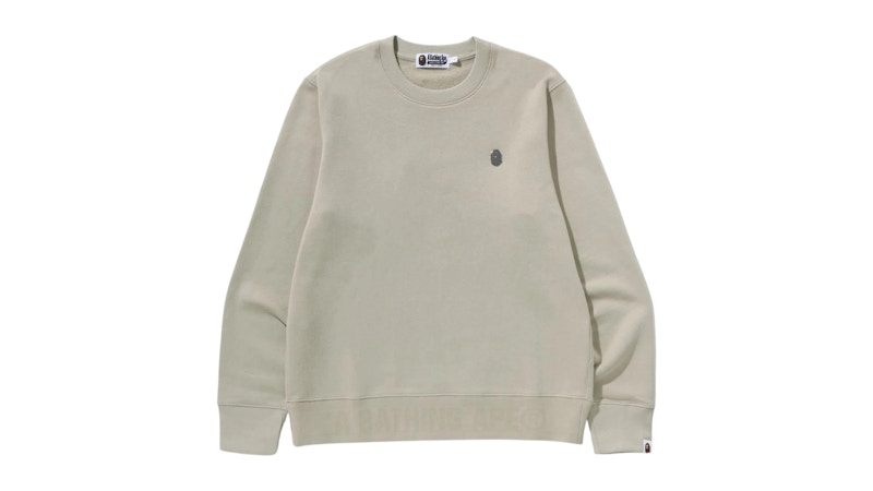 BAPE One Point Crewneck Sweatshirt Beige