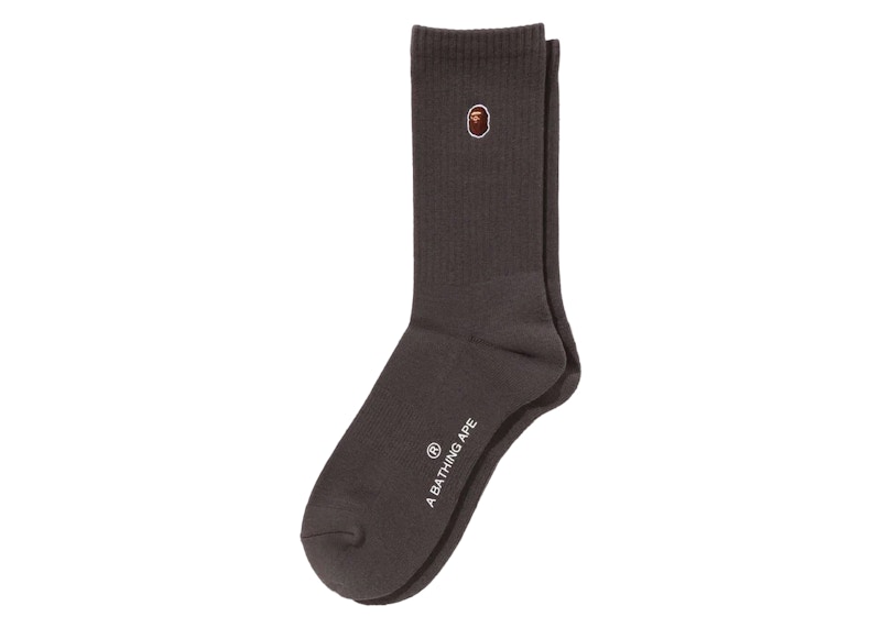 BAPE One Point Socks Charcoal Zwart