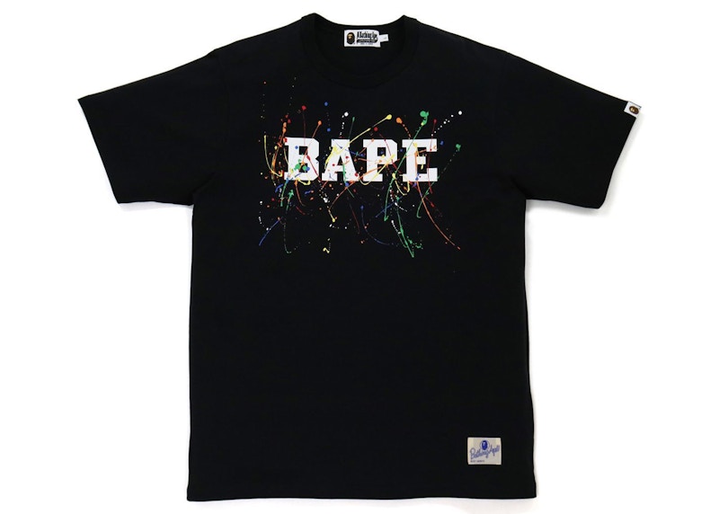 BAPE Paint Splatter Tee Zwart