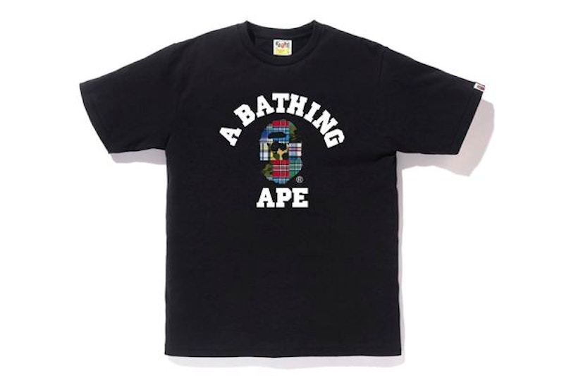 BAPE Patchwork College Patchwork Tee Zwart