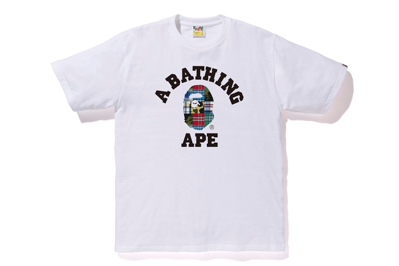 BAPE Patchwork College Tee Wit