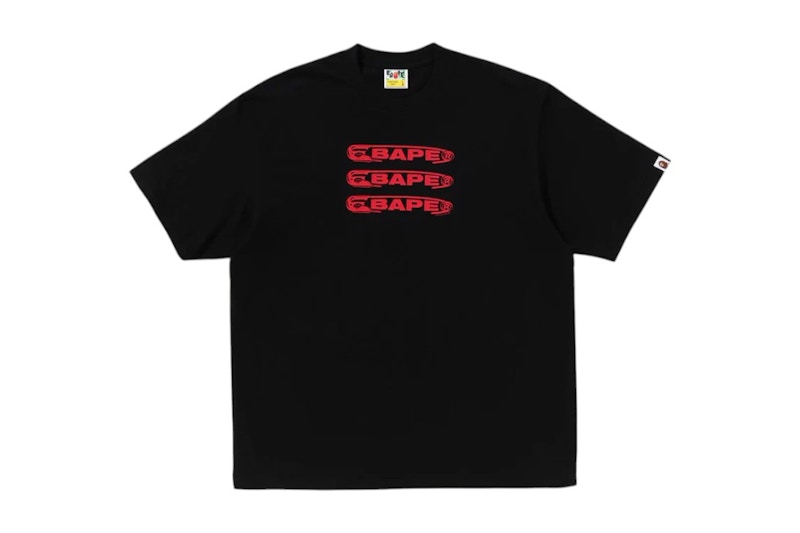 BAPE Pin Logo Relaxed Fit Tee Zwart