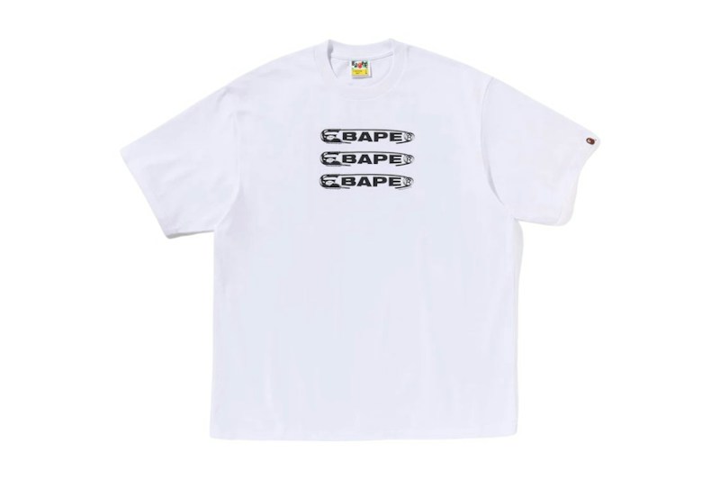 BAPE Pin Logo Relaxed Fit Tee Wit