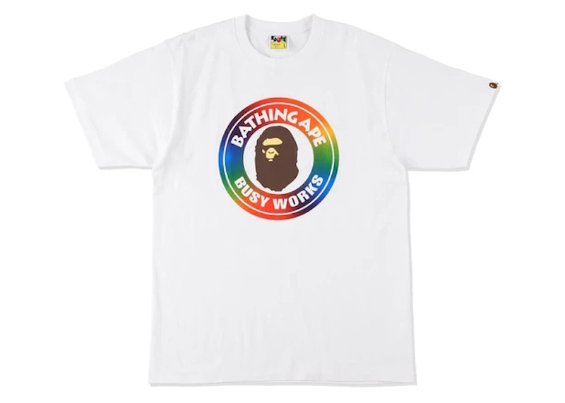 BAPE Rainbow Busy Works Tee Wit