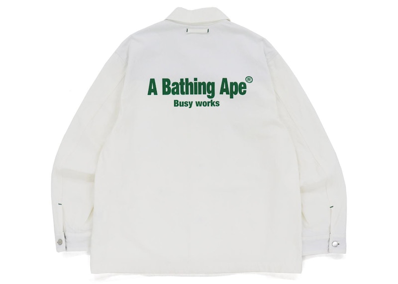 BAPE Relaxed Fit Coverall Jacket Ivory Wit
