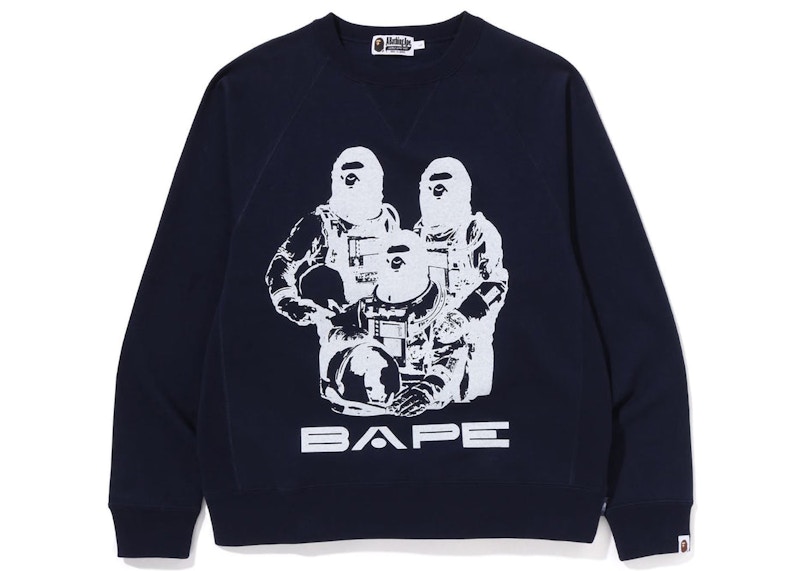 BAPE Relaxed Fit Space System Crewneck Blauw